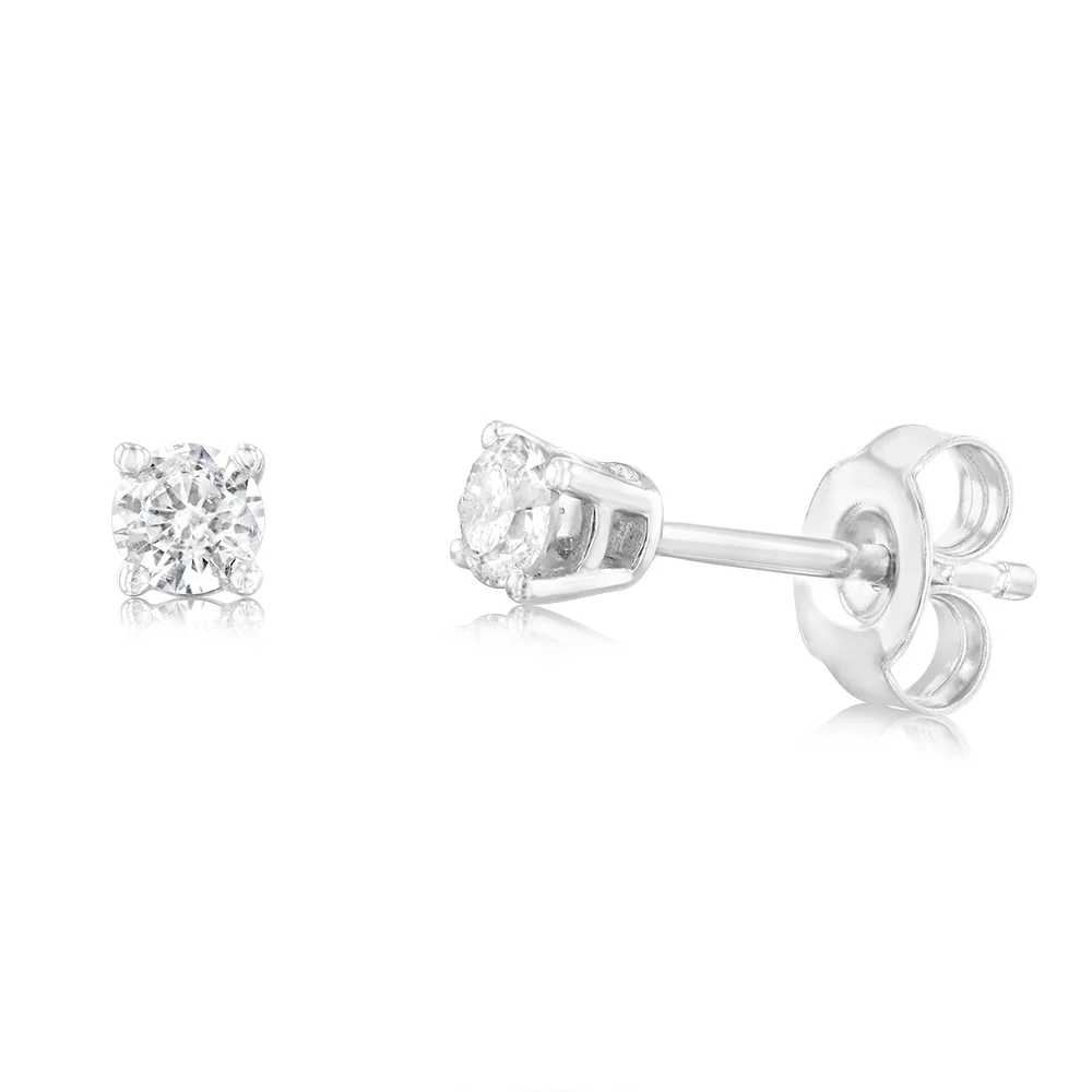 0.45 Carat Diamond Stud Earrings in Gold Plated Sterling Silver