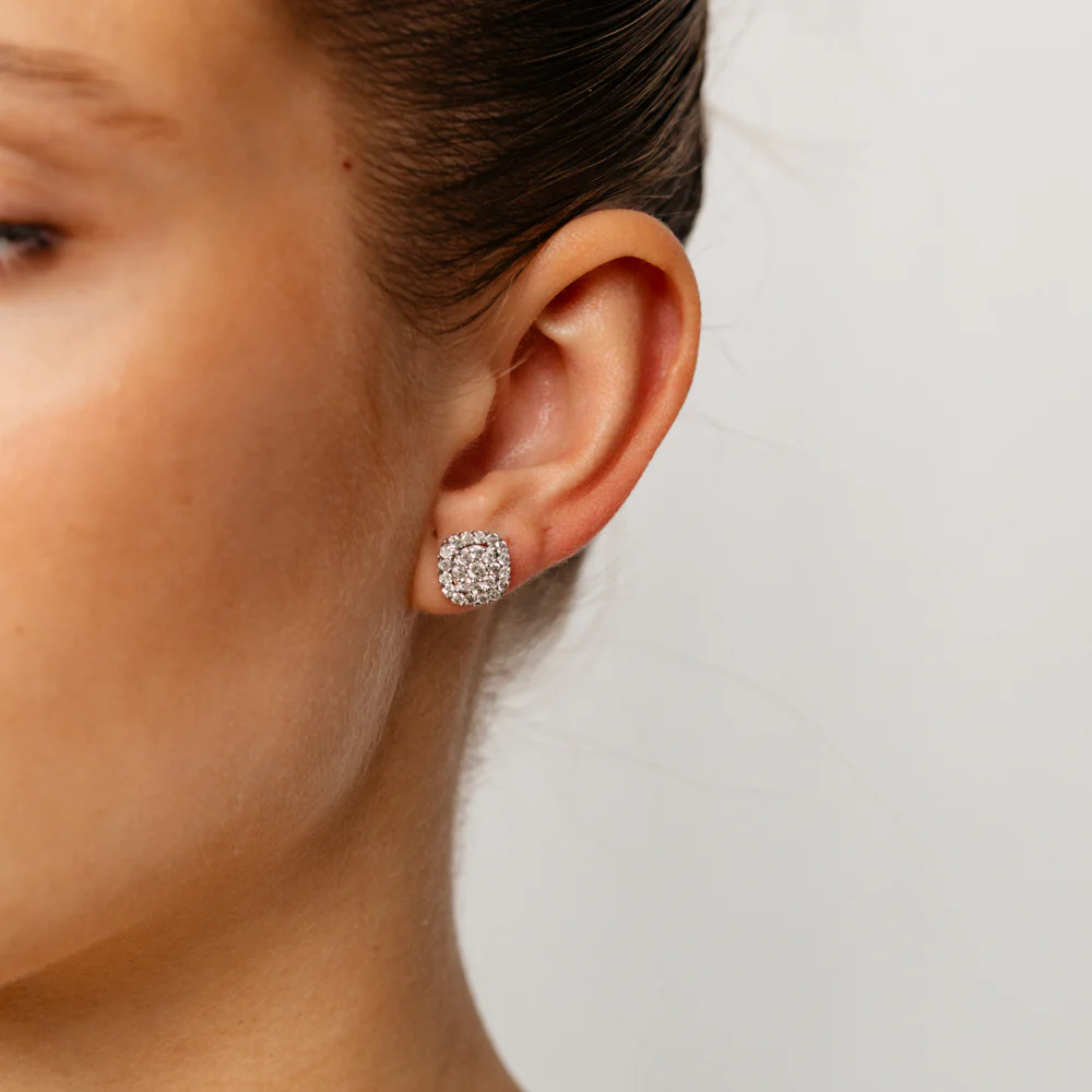 0.95 Carat Diamond Stud Earrings in 10ct White Gold - Image 2