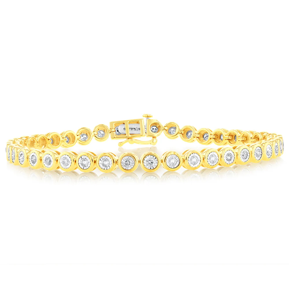 1.00 Carat Diamond Bracelet in 10ct Yellow Gold - Image 4
