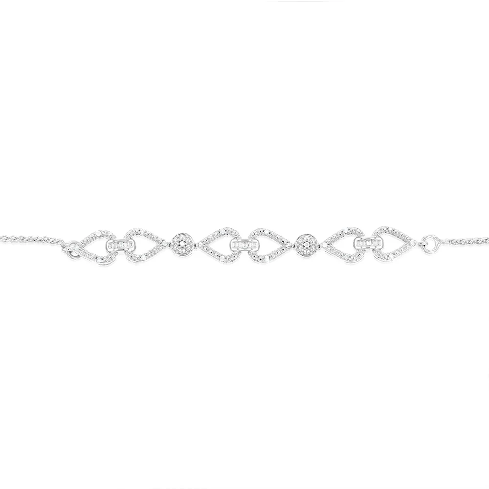 1/10 Carat Diamond Fancy Bracelet in Sterling Silver - Image 2
