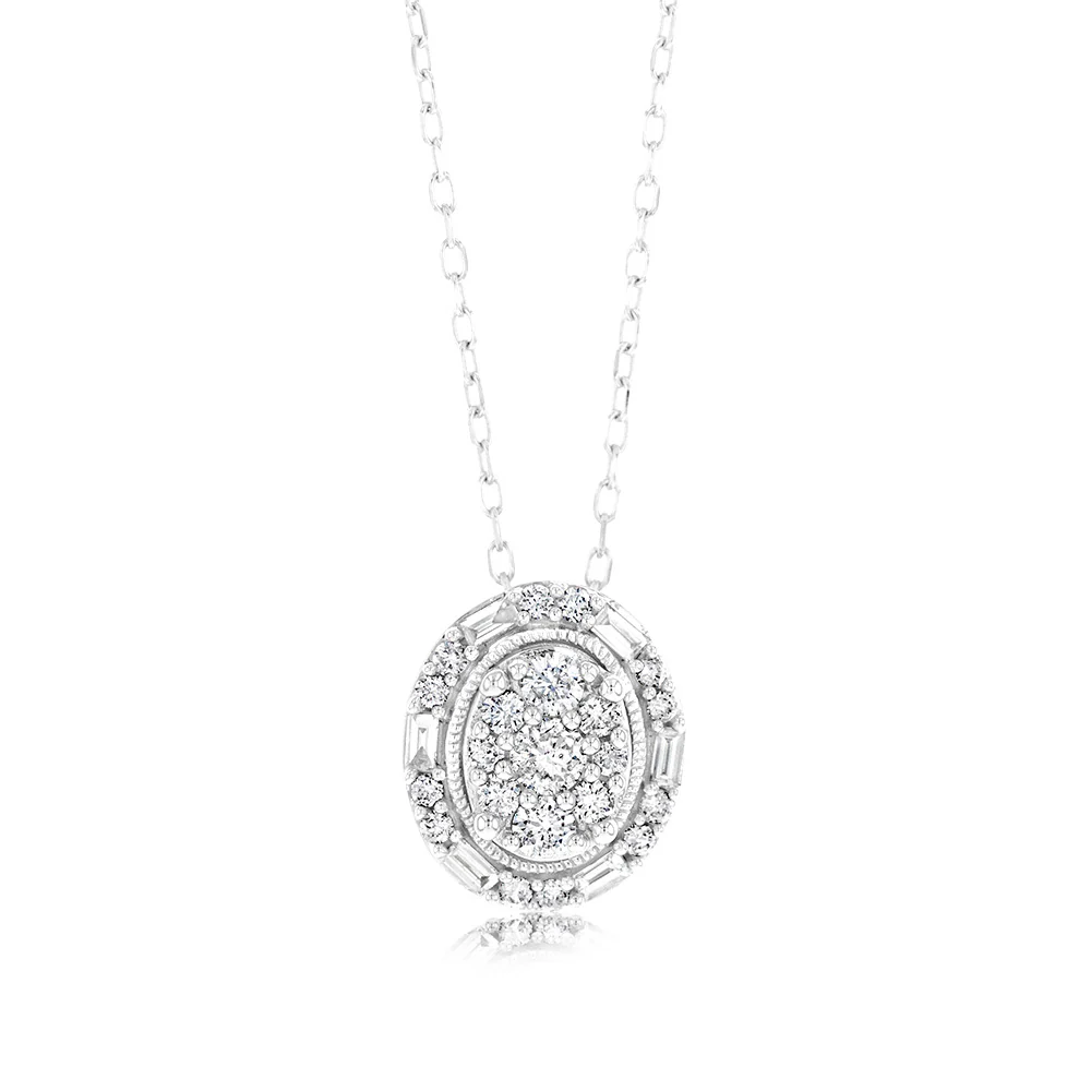 1/2 Carat Diamond Pendant in 10ct White Gold