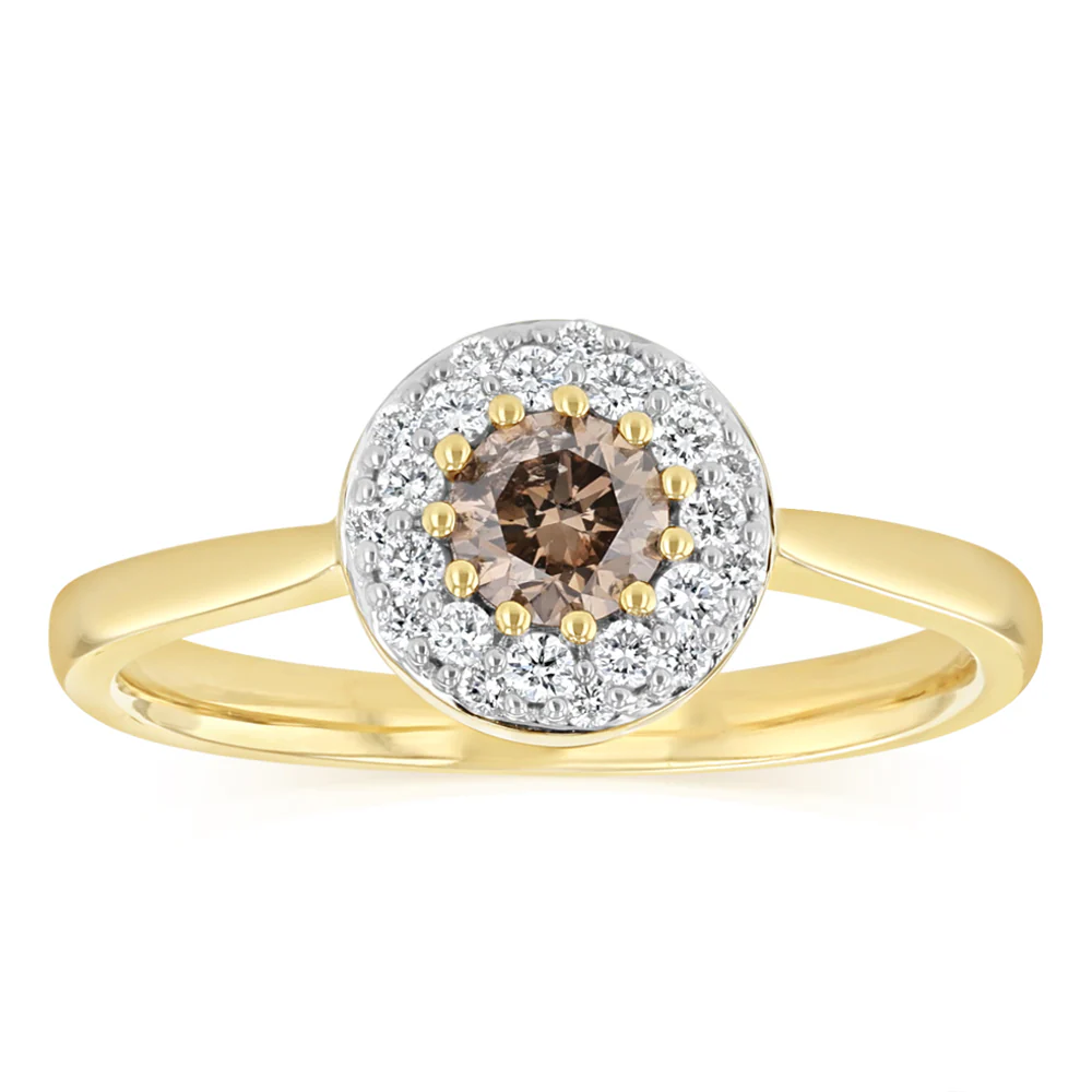 1/2 Carat Diamond Ring with Australian Diamond in 9ct Yellow Gold