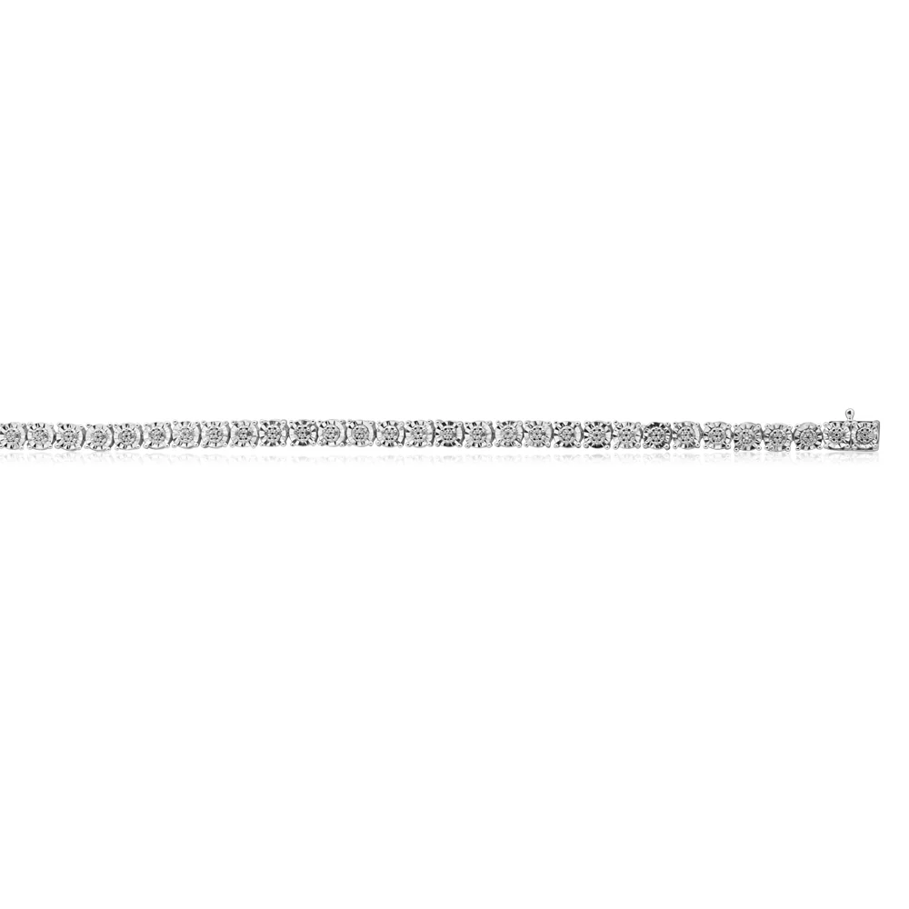 1/4 Carat Diamond 18.5cm Bracelet in Sterling Silver - Image 2