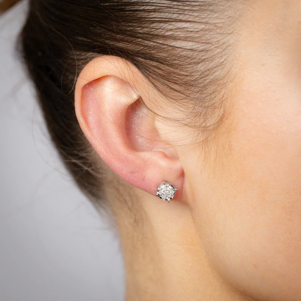 1/5 Carat Diamond Stud Earrings in Sterling Silver - Image 2