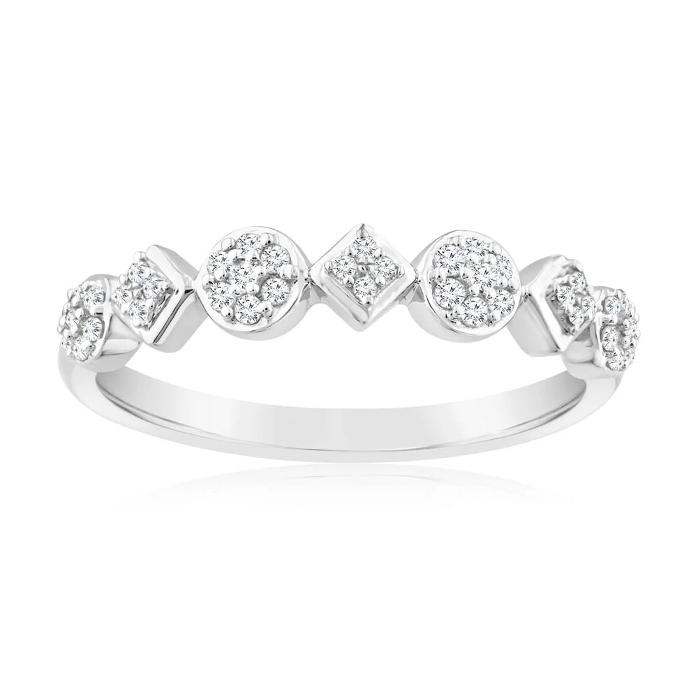 1/6 Carat Diamond Ring in 10ct White Gold