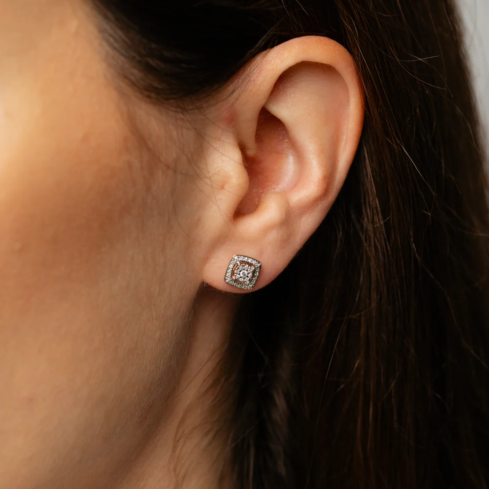 1/6 Carat Diamond Stud Earrings in 9ct Yellow Gold - Image 2