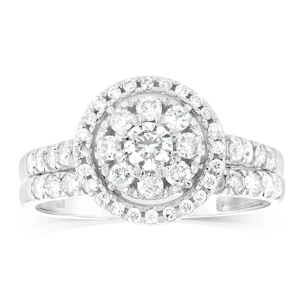 1 Carat Diamond Ring in 9ct White Gold