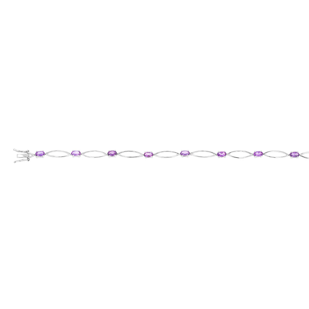 10 Amethyst Bracelet in Sterling Silver - Image 2