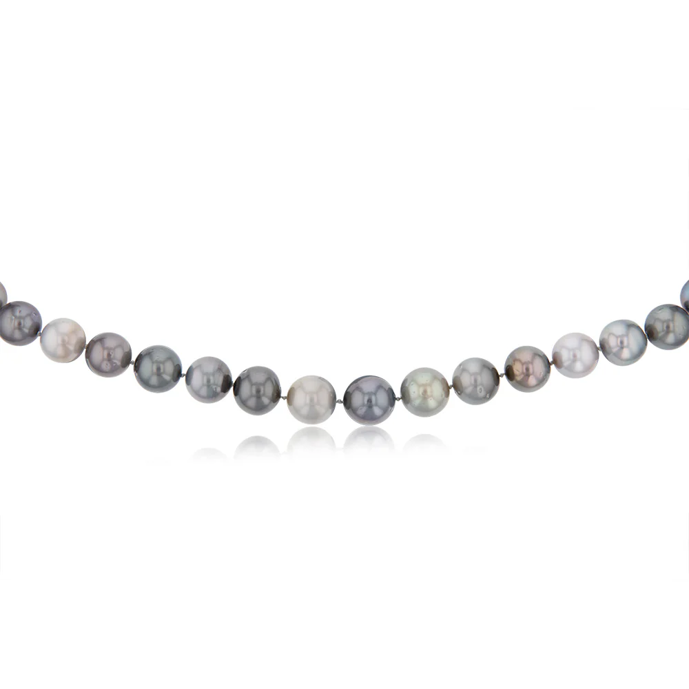 12-14.2mm Tahitian Pearl Multicolour Strand with 14ct White Gold Stardust Ball Clasp - Image 2