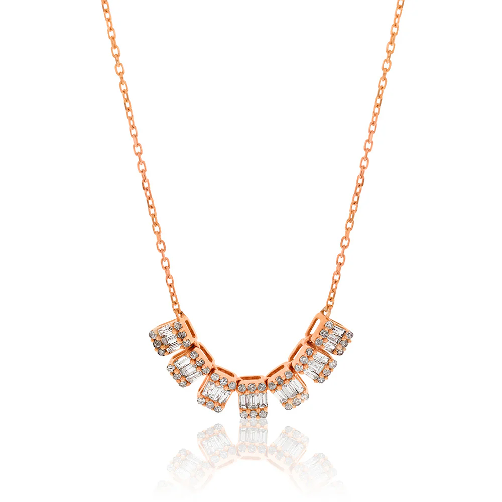 14ct Rose Gold 1/2 Carat Diamond Adjustable 38 to 43cm Chain