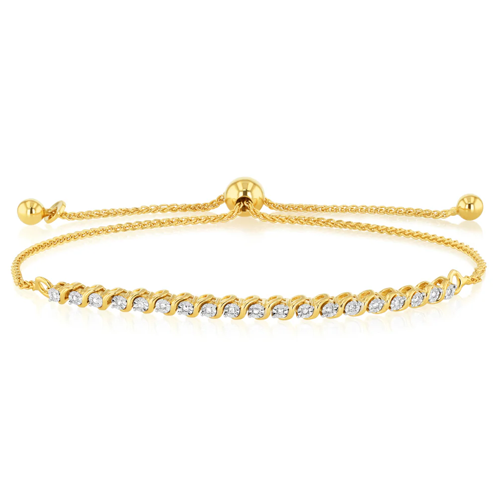 16 Diamonds Gold Plated Silver