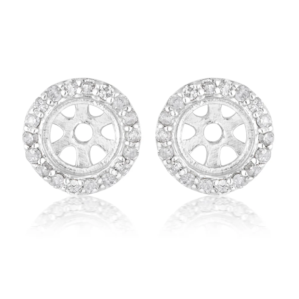 3/4 Carat Champagne. Black & White Diamond Earring Set with Removable Halo - Image 7