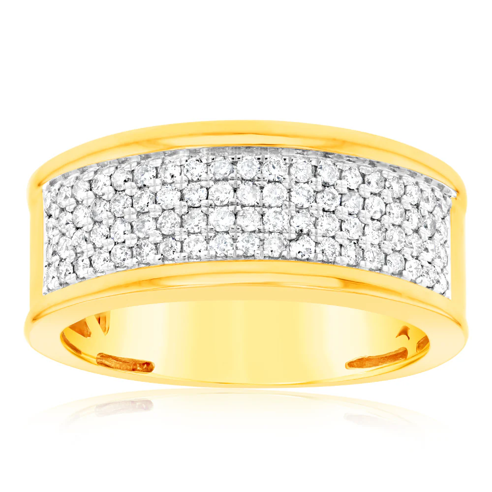 3/4 Carat Diamond Gents Ring in 10ct Yellow Gold