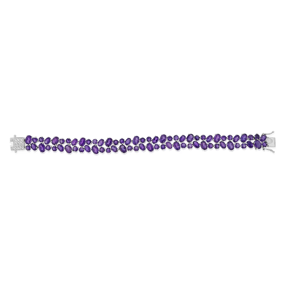 30 Carat Amethyst bracelet 19cm in Sterling Silver - Image 2