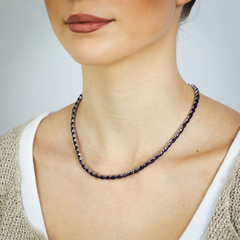32.8 Carat Amethyst Necklace 45cm in Sterling Silver - Image 2