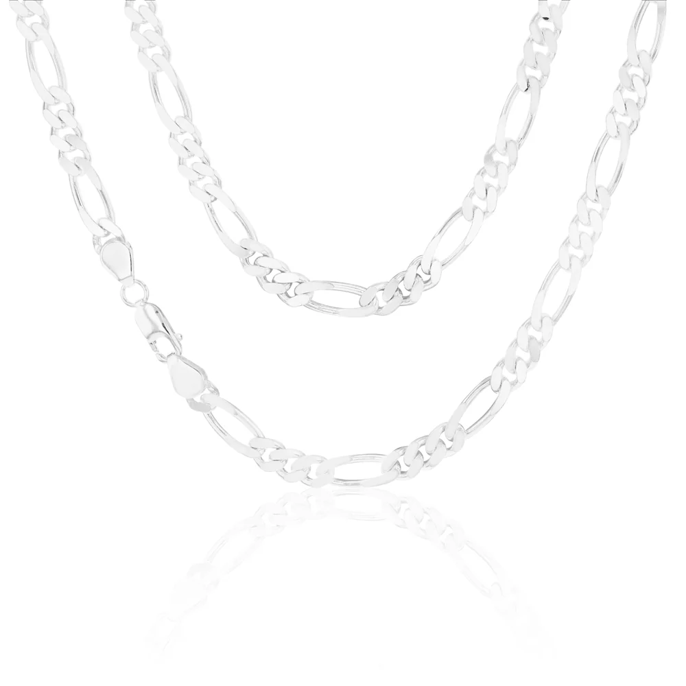 55cm Sterling Silver Figaro 1:3 Chain