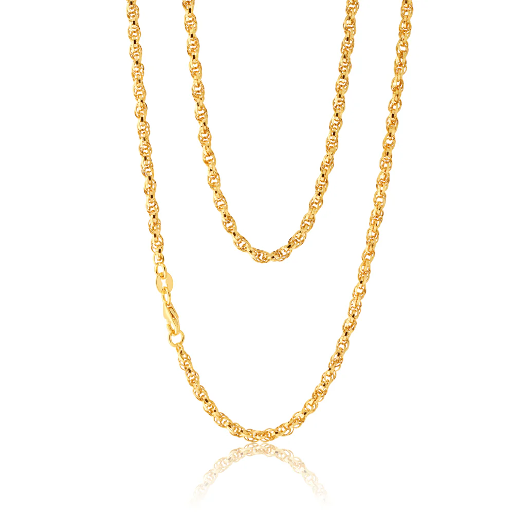 9carat Silverfilled Fancy Twist Link Chain 45cm - Image 4