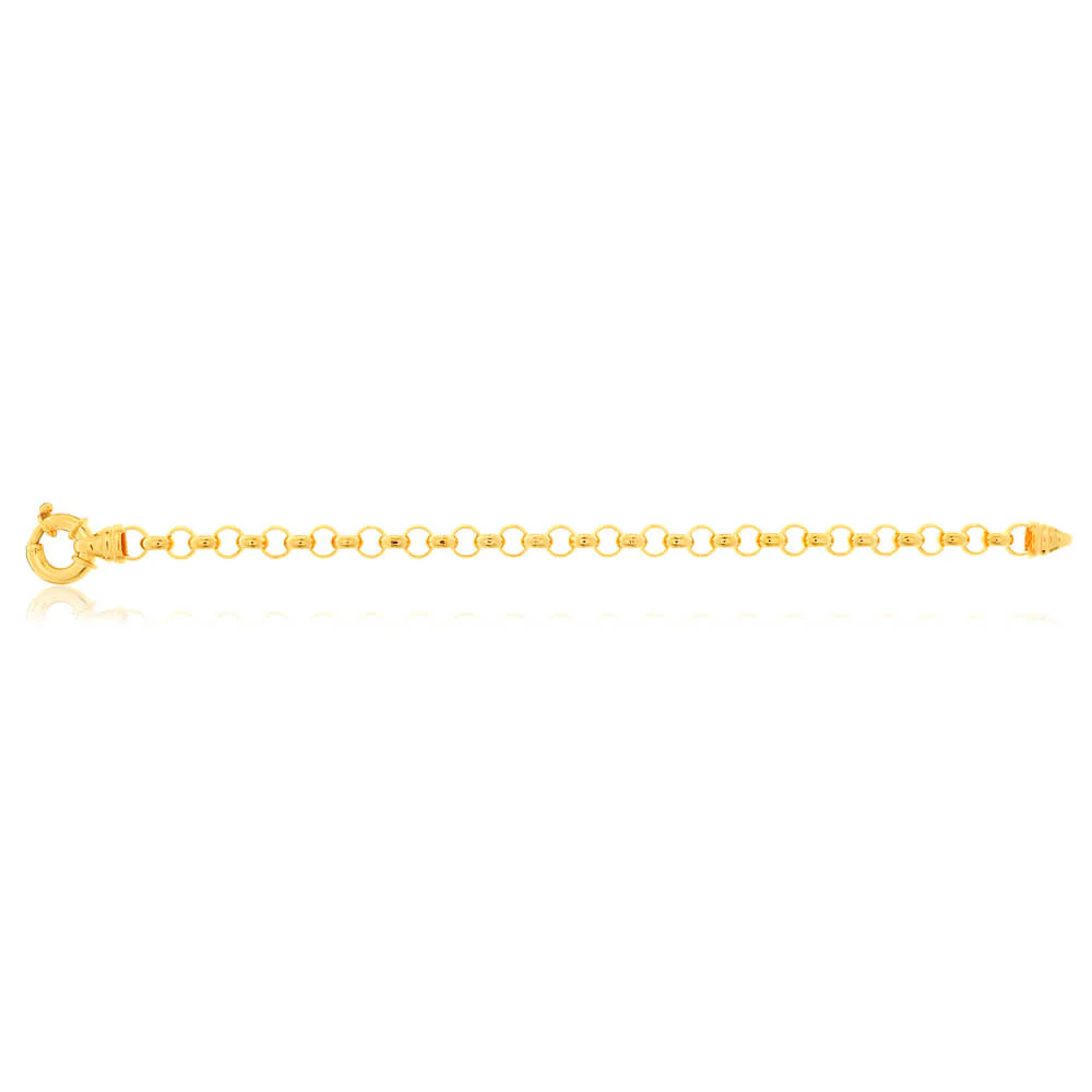9ct Alluring Yellow Solid Gold Belcher Bracelet - Image 3