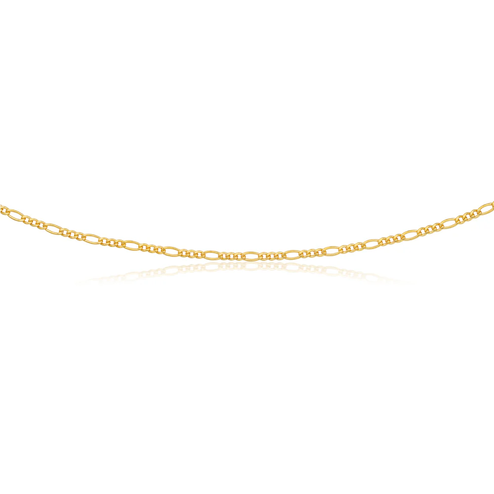 9ct Gold Filled  Figaro 50cm  80 Gauge Chain