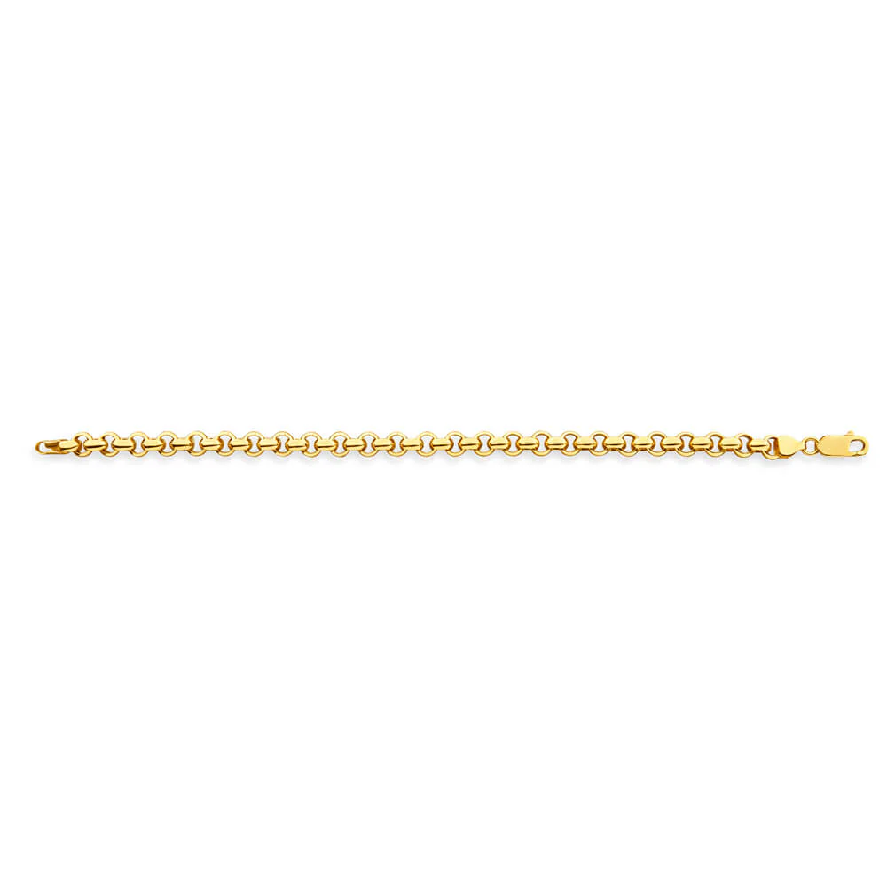 9ct Gorgeous Yellow Gold Silver Filled Belcher Bracelet - Image 2