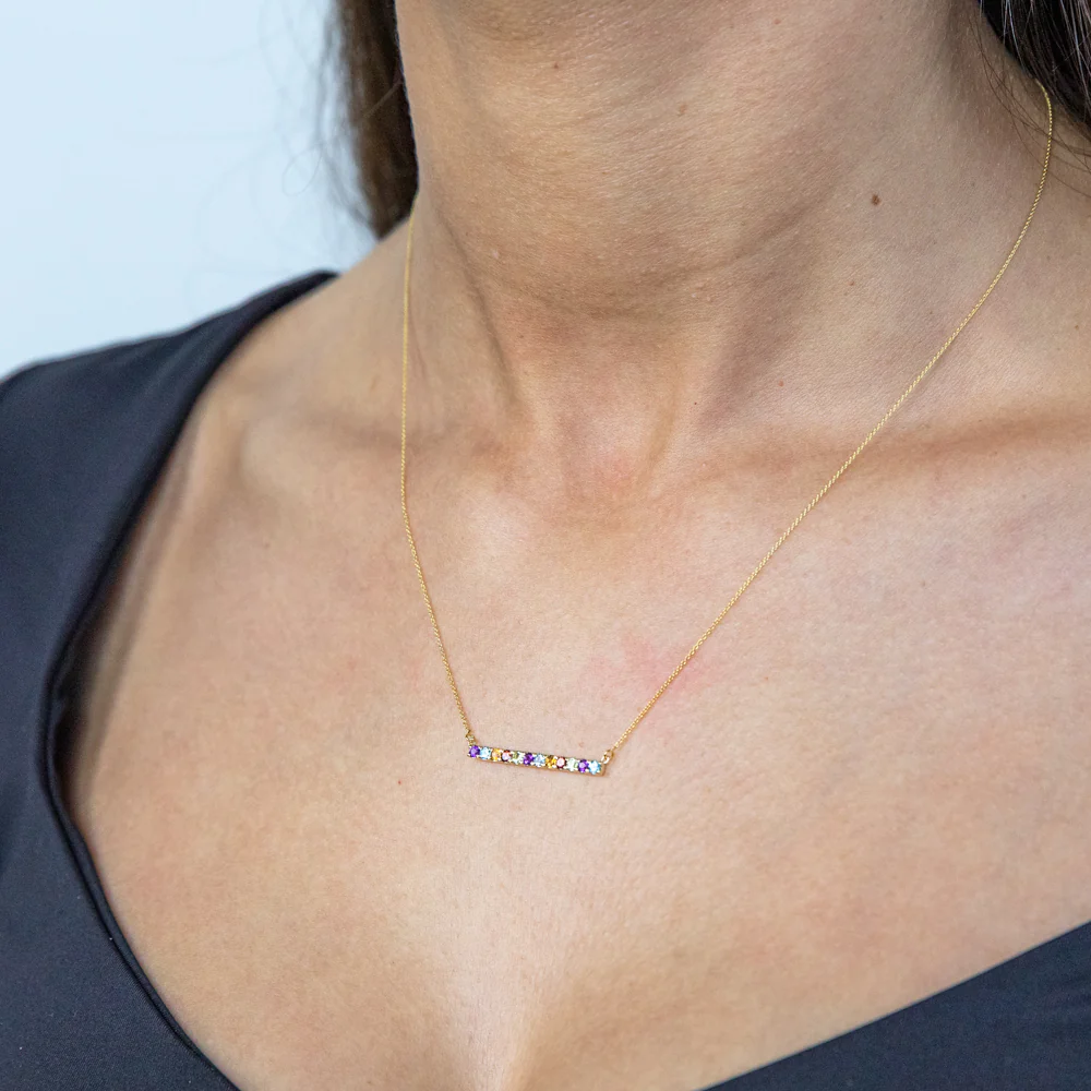 9ct Multistone Necklace - Image 2