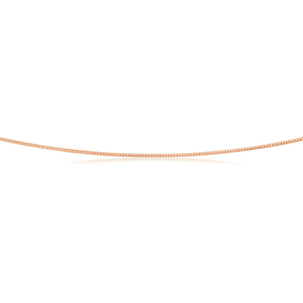 9ct Rose Gold Silver Filled 50cm Curb Chain - Image 2