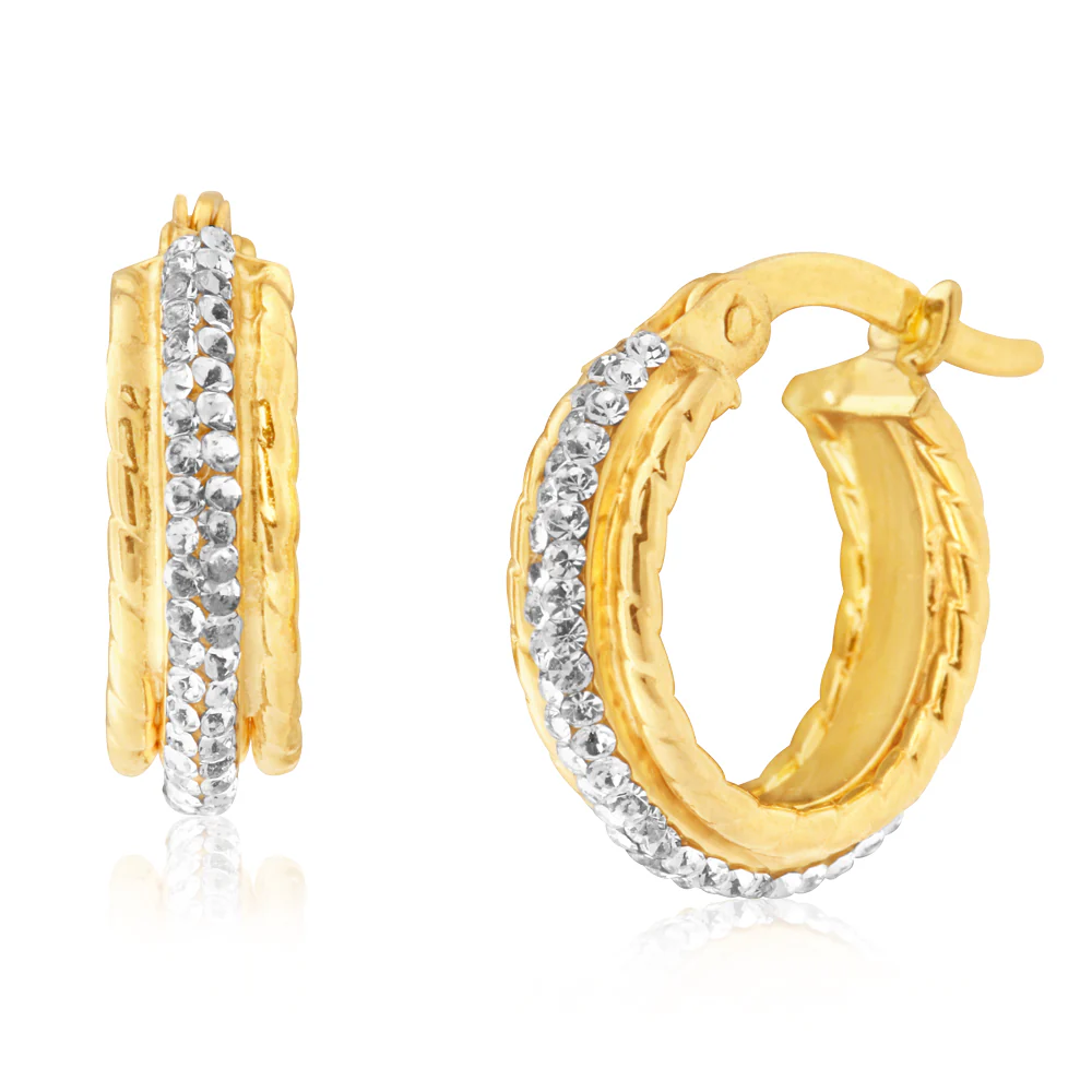 9ct Silver Filled Double Sided Cubic Zirconia Earrings - Image 2