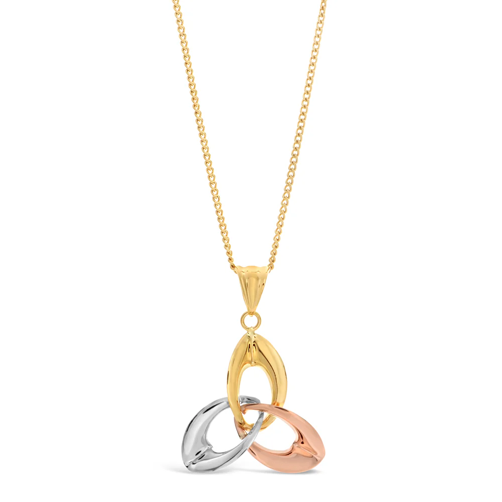 9ct Three-Tone Gold Trilogy Pendant