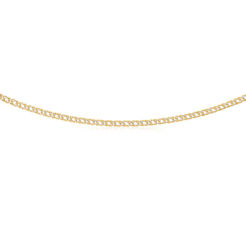 9ct Two-Tone Gold Filled 45cm Double Curb Chain
