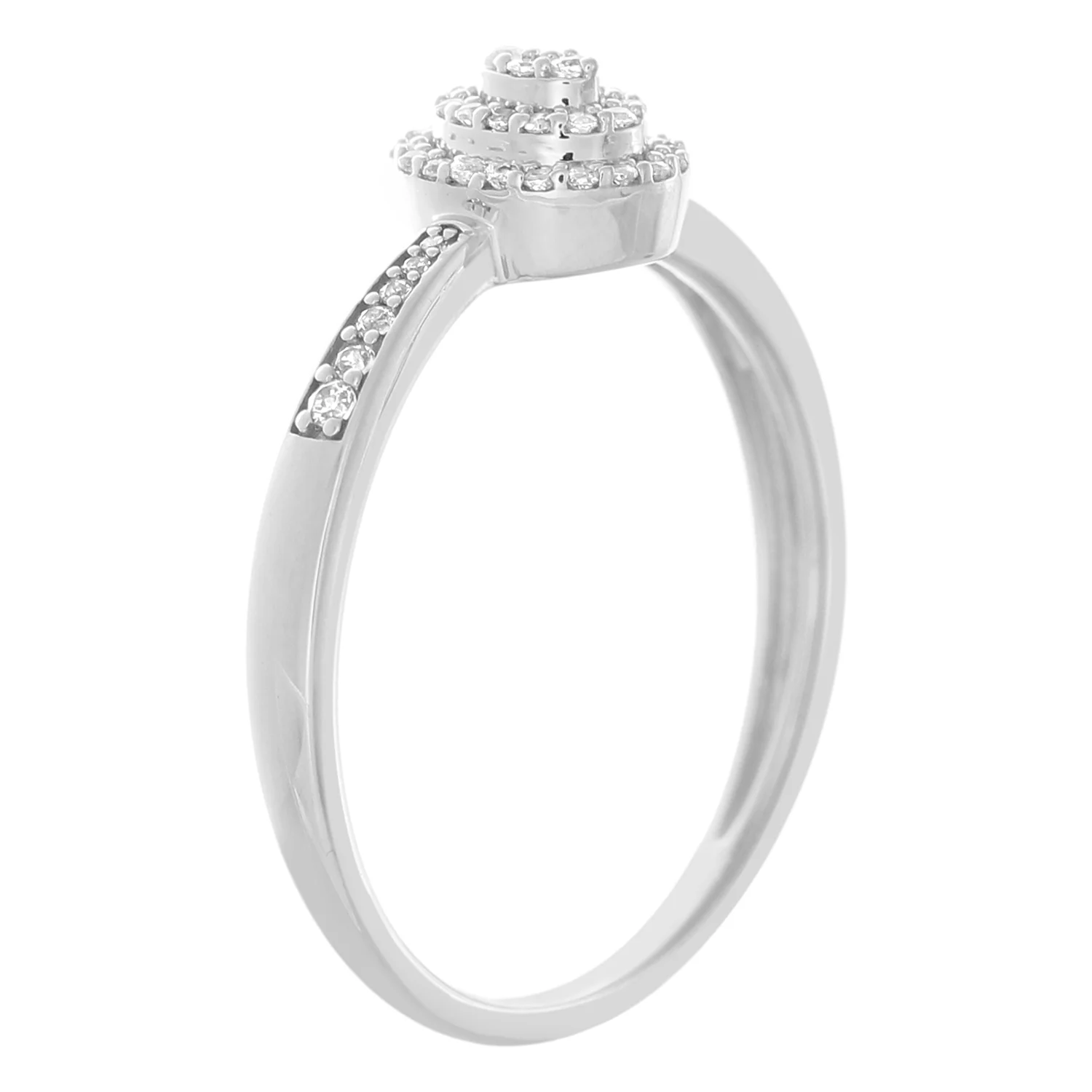 9ct White Gold 0.15 Carat Diamond Ring with 49 Brilliant Cut Diamonds - Image 4