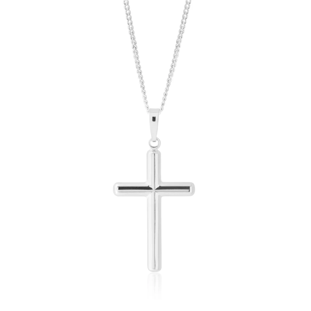 9ct White Gold Cross Pendant