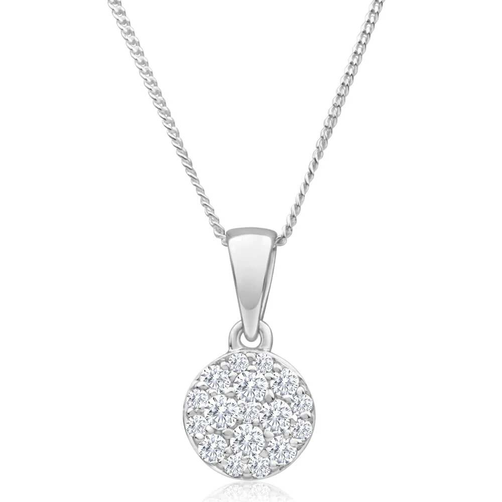 9ct White Gold Diamond Pendant