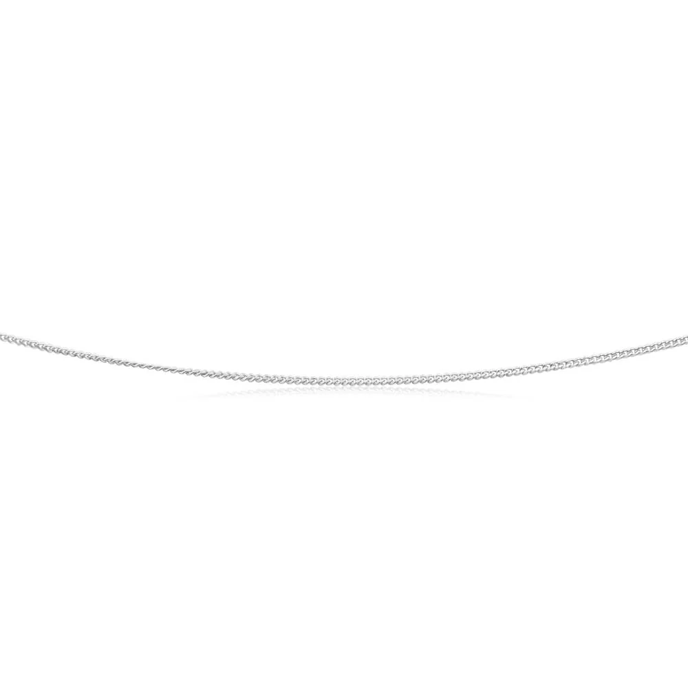 9ct White Solid Gold  Diamond Cut 45cm Curb Chain - Image 2