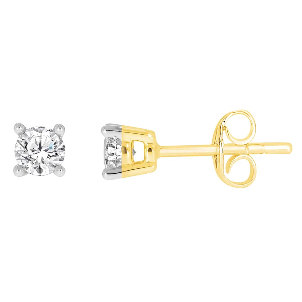 9ct Yellow Gold 0.30 Carat Diamond Stud Earrings - Image 2