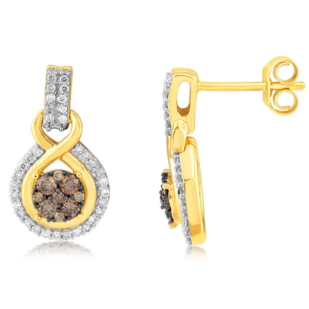 9ct Yellow Gold 1/2 Carat Diamond Studs with Australian Diamonds