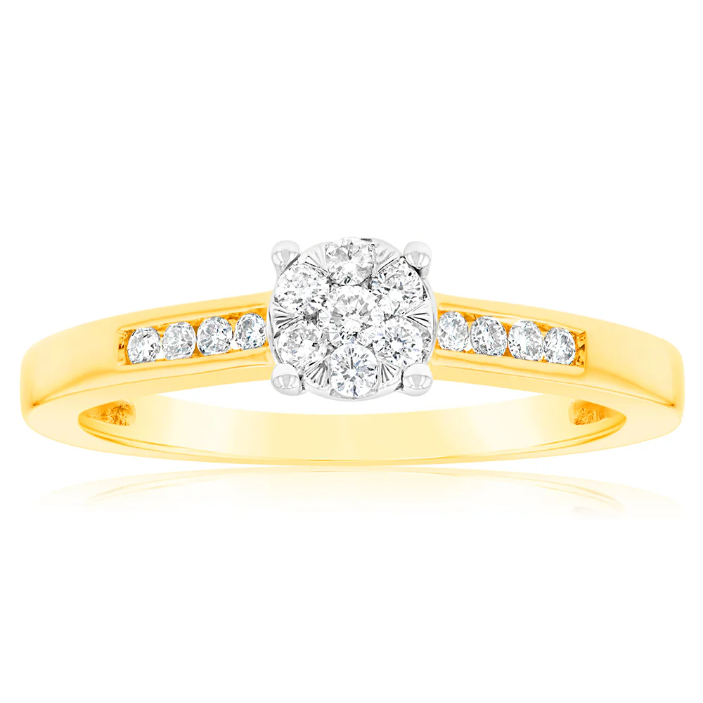9ct Yellow Gold 1/5 Carat Diamond Ring