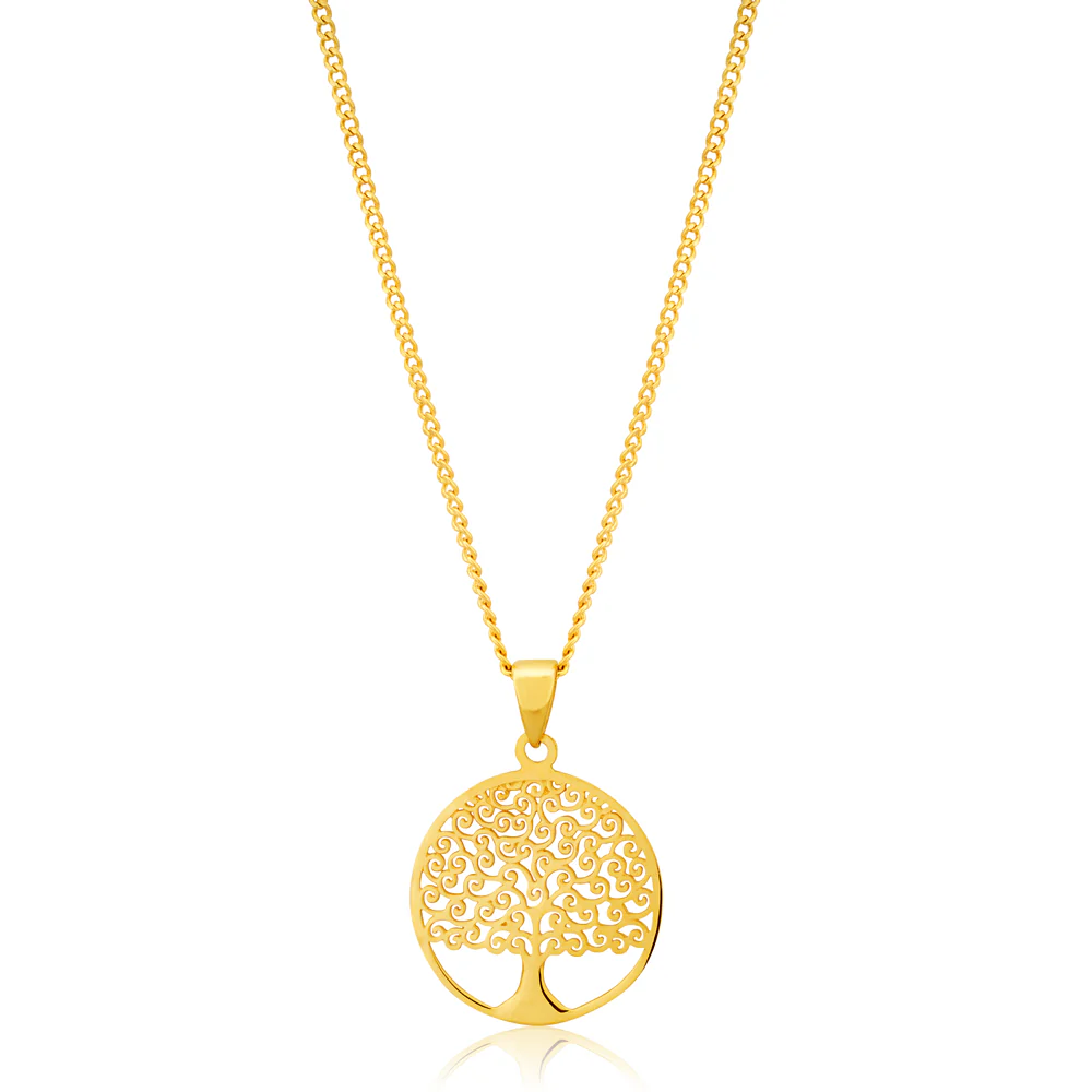 9ct Yellow gold 16mm Tree Of Life Pendant