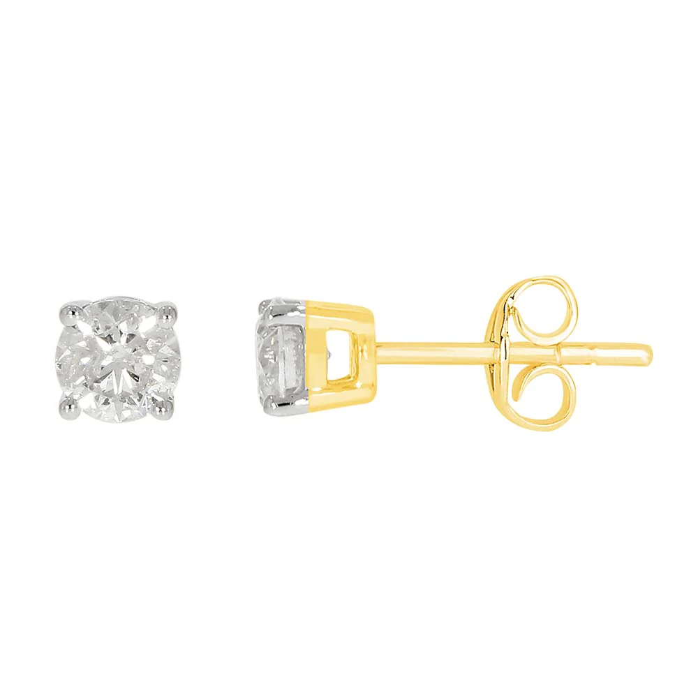 9ct Yellow Gold 3/4 Carat Diamond Stud - Image 2