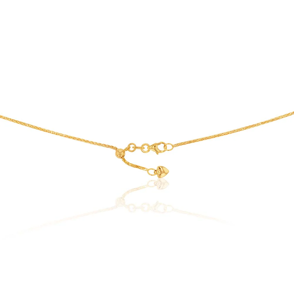 9ct Yellow Gold 50cm Wheat Chain 30 Gauge with Extender - Image 4