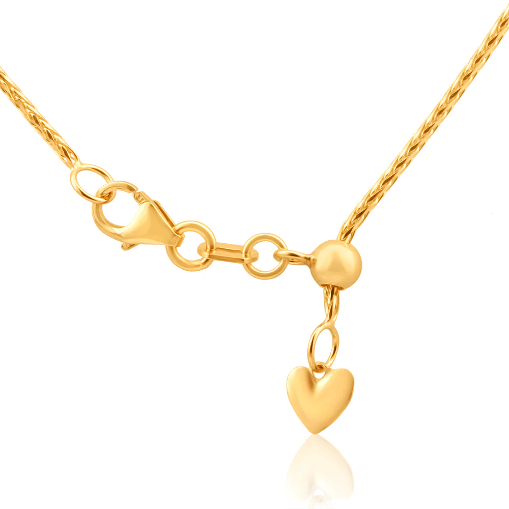 9ct Yellow Gold 50cm Wheat Chain 30 Gauge with Extender - Image 5
