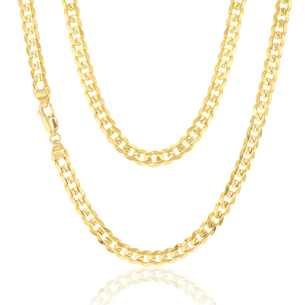 9ct Yellow Gold 55cm 170 Gauge Curb Chain - Image 4