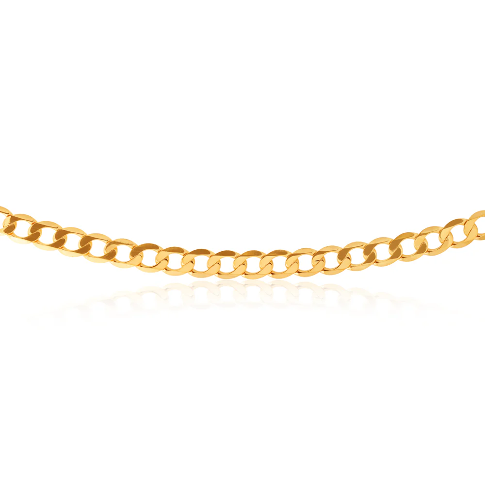 9ct Yellow Gold 55cm Curb Chain - Image 2