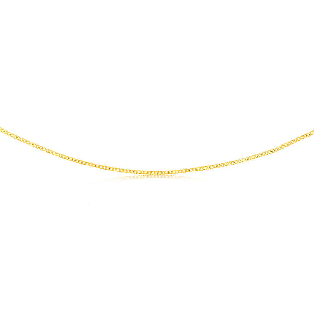 9ct Yellow Gold 60 Gauge Curb 45cm Chain - Image 2