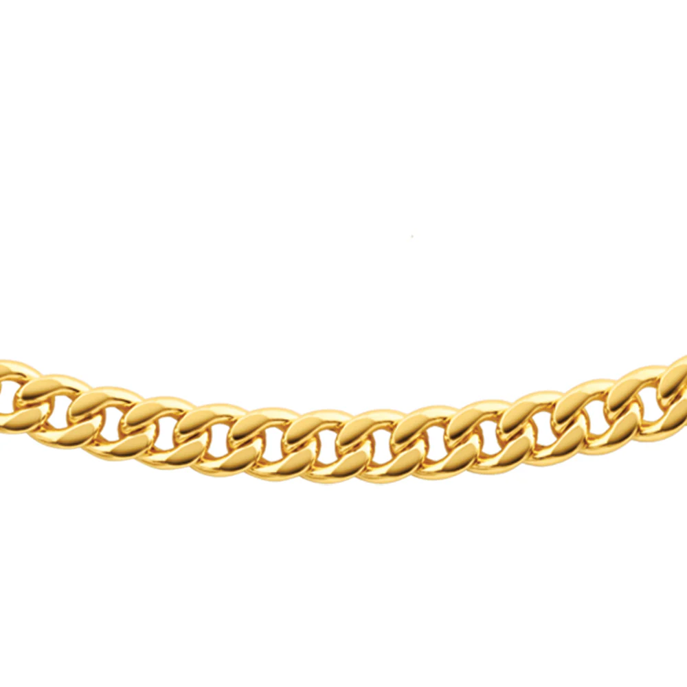9ct Yellow gold Copper Filled Flat Curb 60cm 190 Gauge Chain