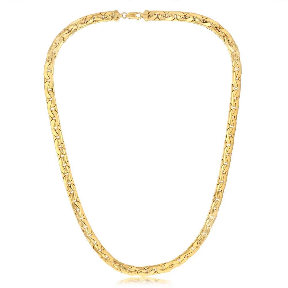 9ct Yellow Gold Copper Filled Textured 60cm Chain - Image 4