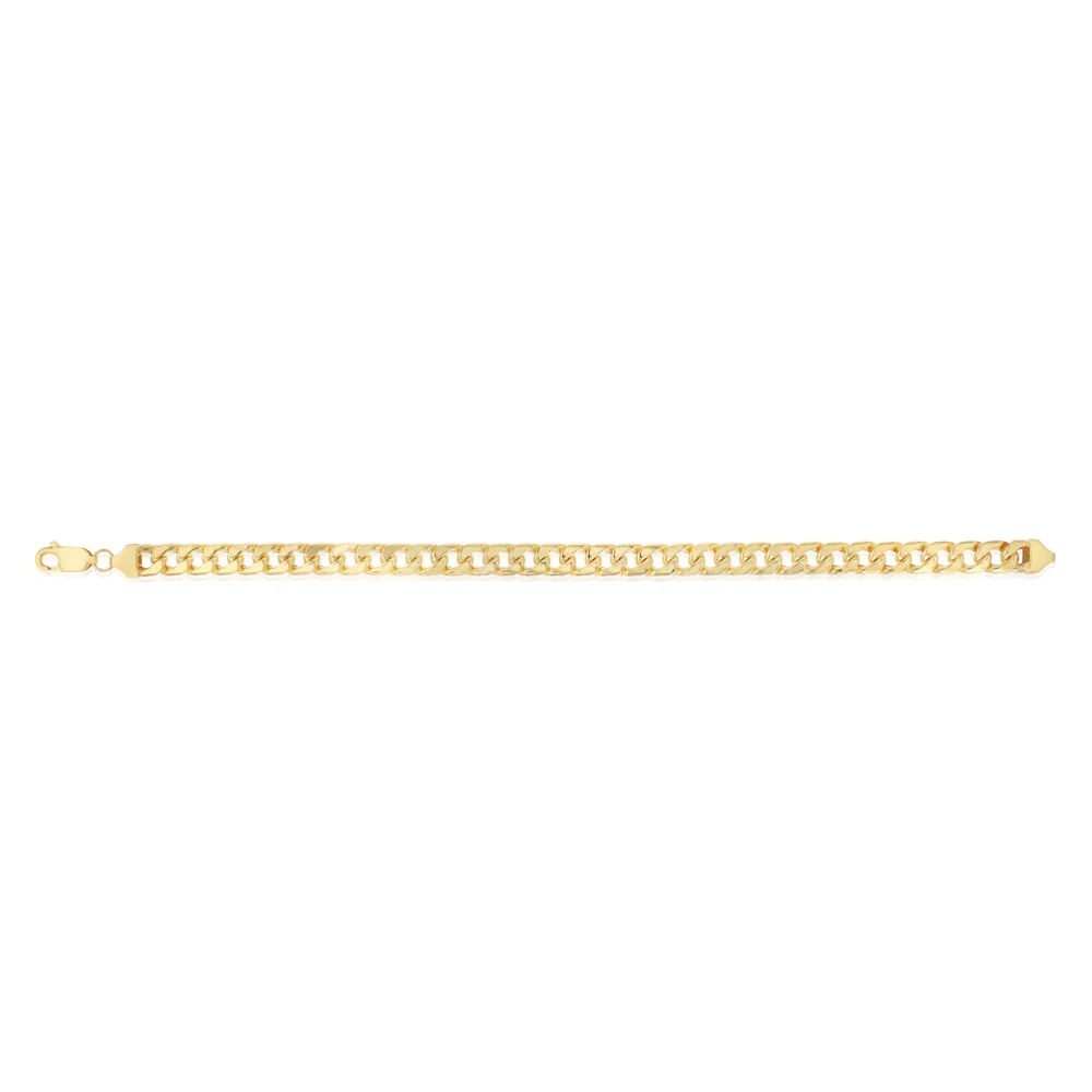 9ct Yellow Gold Copperfilled Flat Curb 21cm Bracelet - Image 2