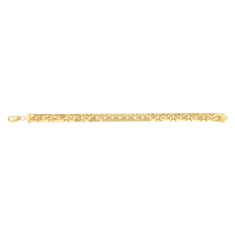 9ct Yellow Gold Copperfilled Textured 21cm Bracelet - Image 2