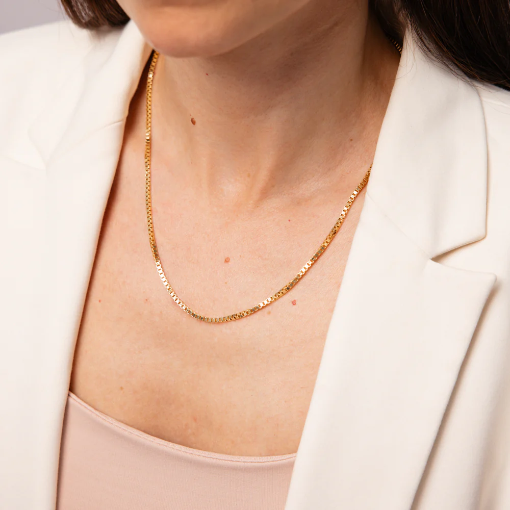 9ct Yellow Gold Diamond Cut Box 50cm Chain - Image 3
