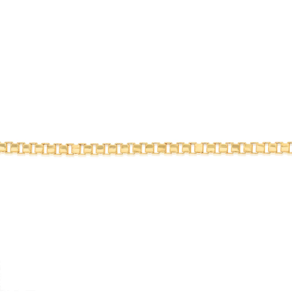 9ct Yellow Gold Diamond Cut Box Chain 19cm Bracelet - Image 3