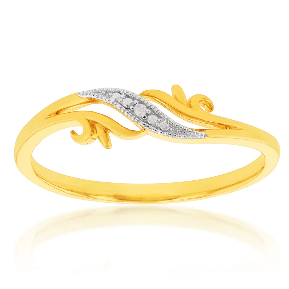 9ct Yellow Gold Diamond Ring